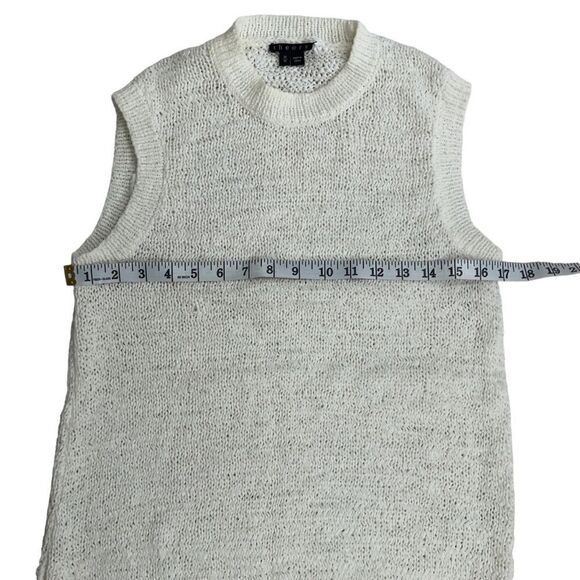 Theory - Meenaly Sleeveless Loose Knit Sweater in Ivory Size Medium - Picture 9 of 13